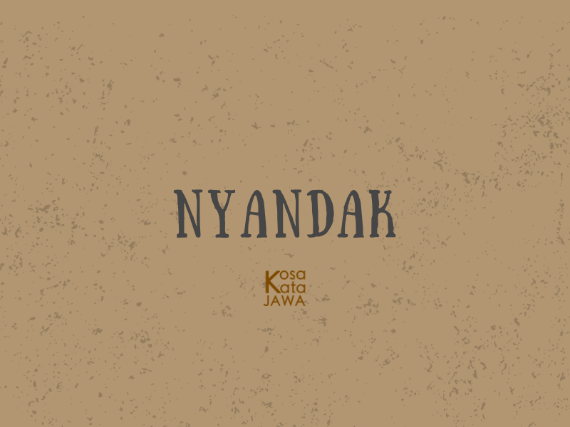 Nyandak artinya