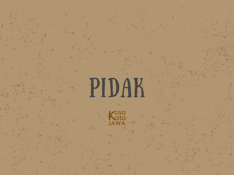 Pidak artinya