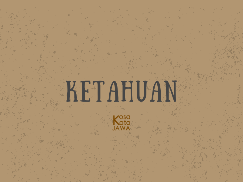 Bahasa jawanya ketahuan