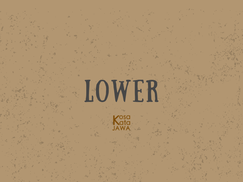 Lower artinya