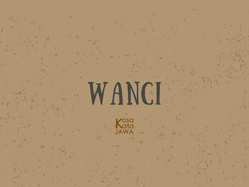 Wanci artinya