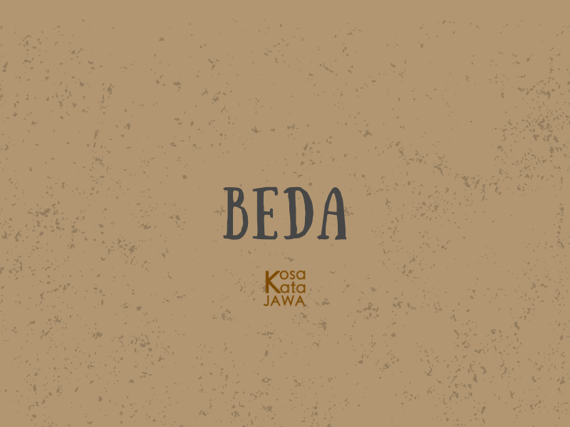 Bahasa jawanya beda