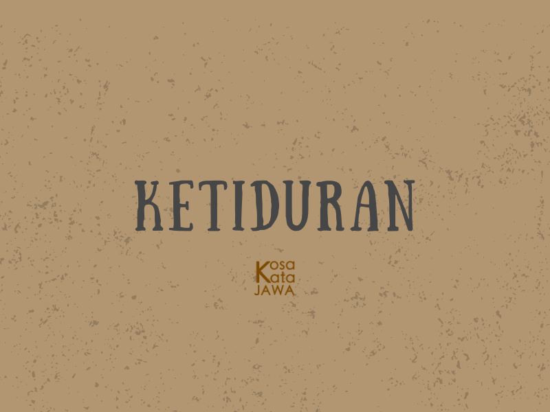 Bahasa jawanya ketiduran
