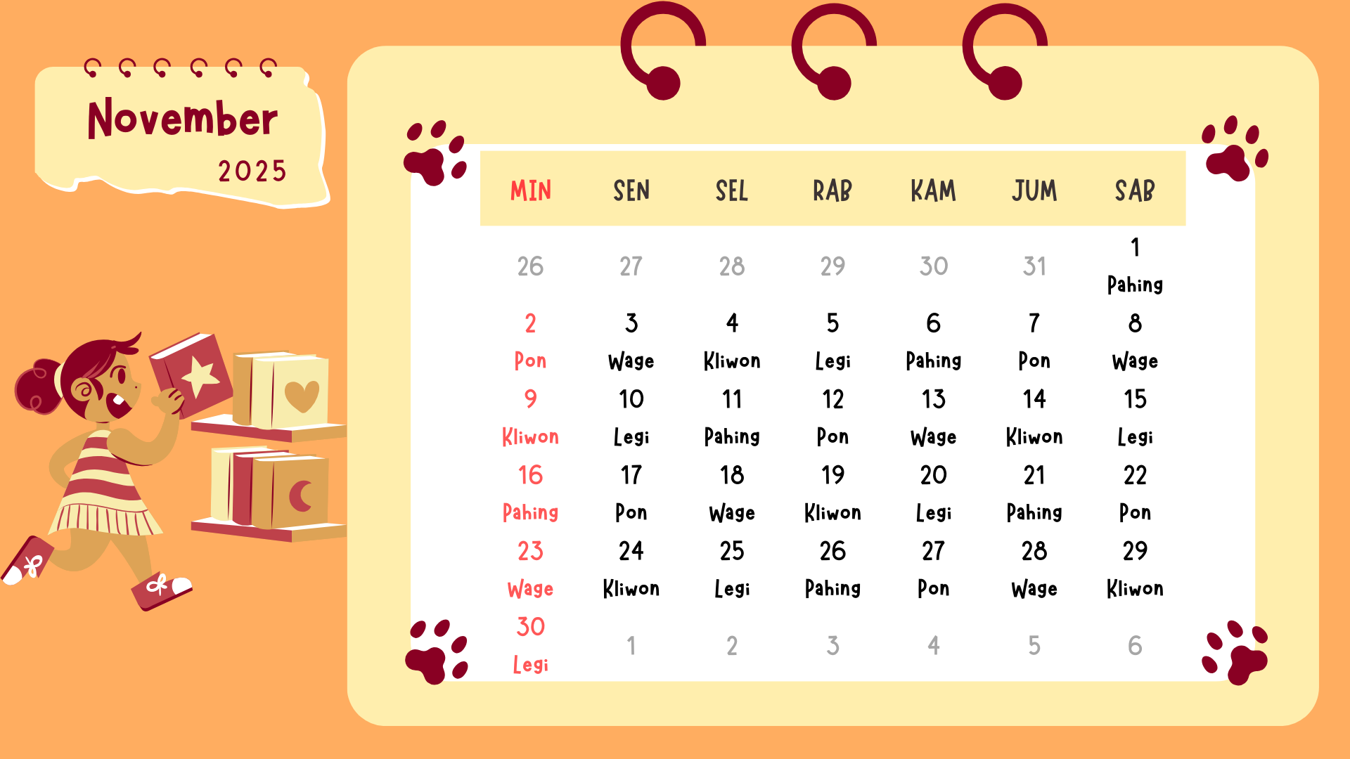 Kalender Jawa Hari Ini November 2025
