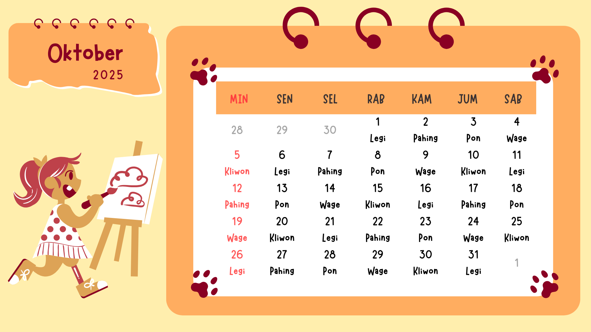 Kalender Jawa Hari Ini Oktober 2025