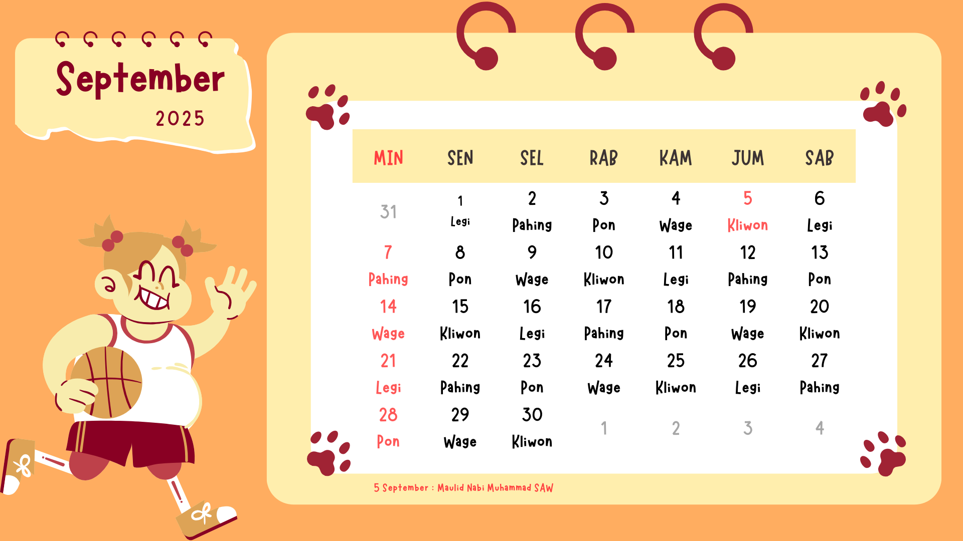 Kalender Jawa Hari Ini September 2025