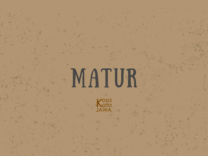 Matur artinya