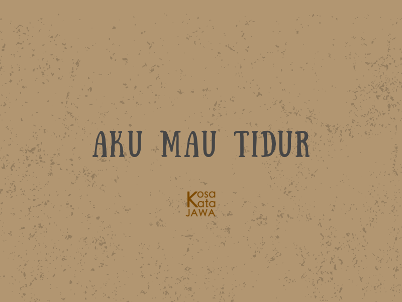 Bahasa jawanya aku mau tidur