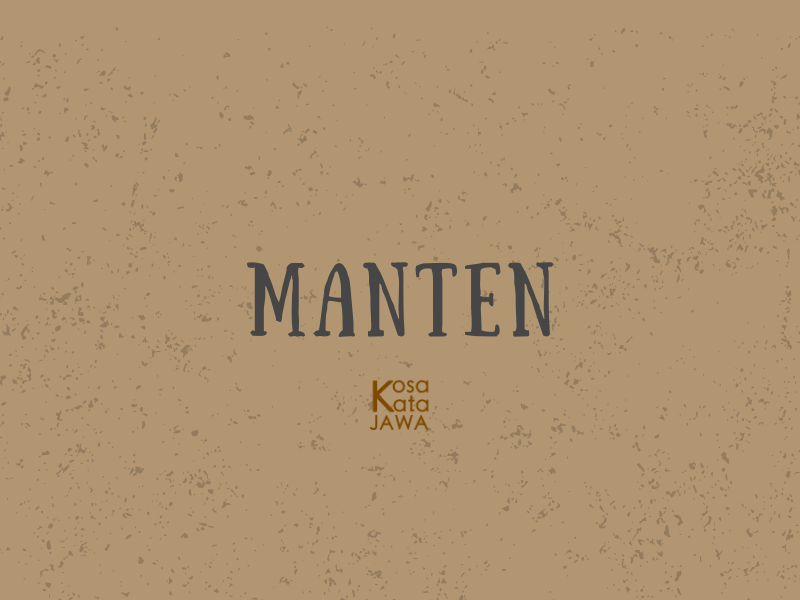 Manten artinya