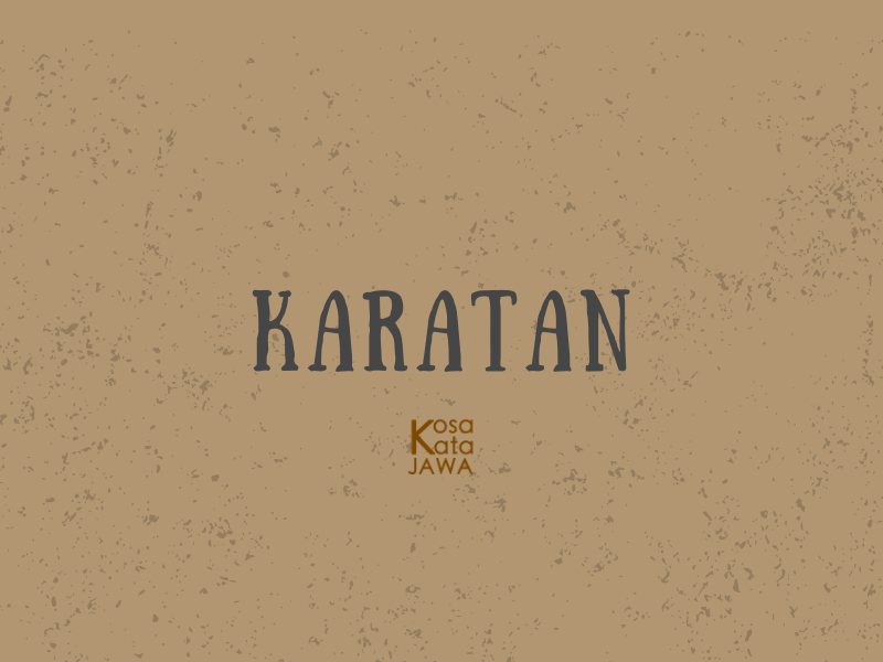 Bahasa jawanya karatan