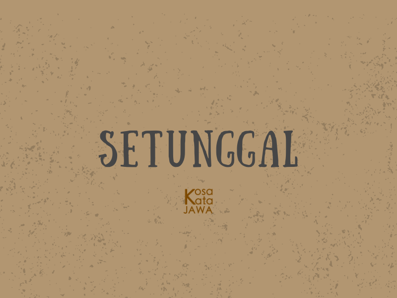 Setunggal artinya