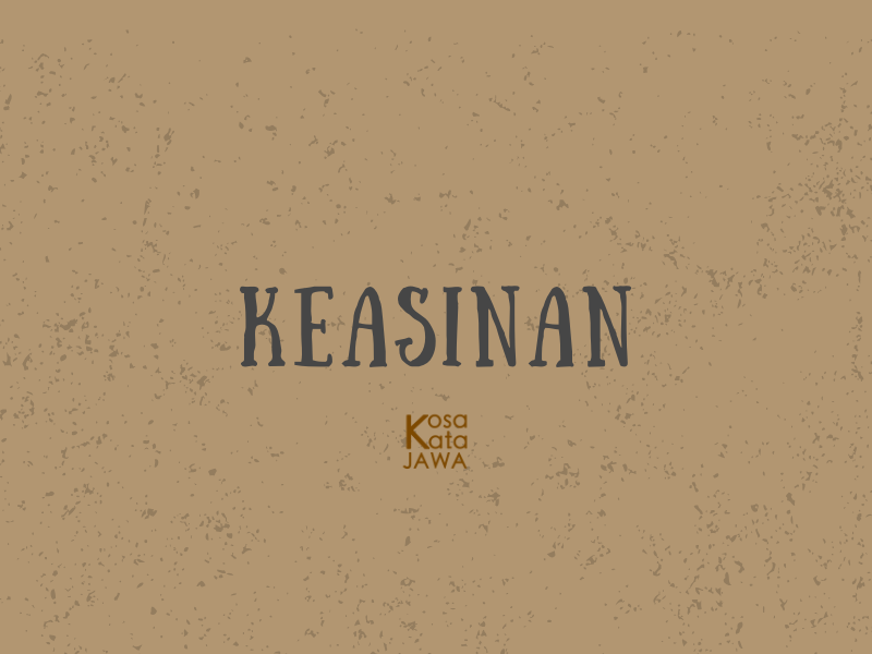 Bahasa jawanya keasinan