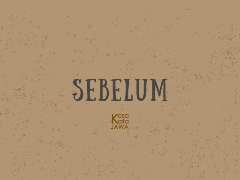 Bahasa jawanya sebelum